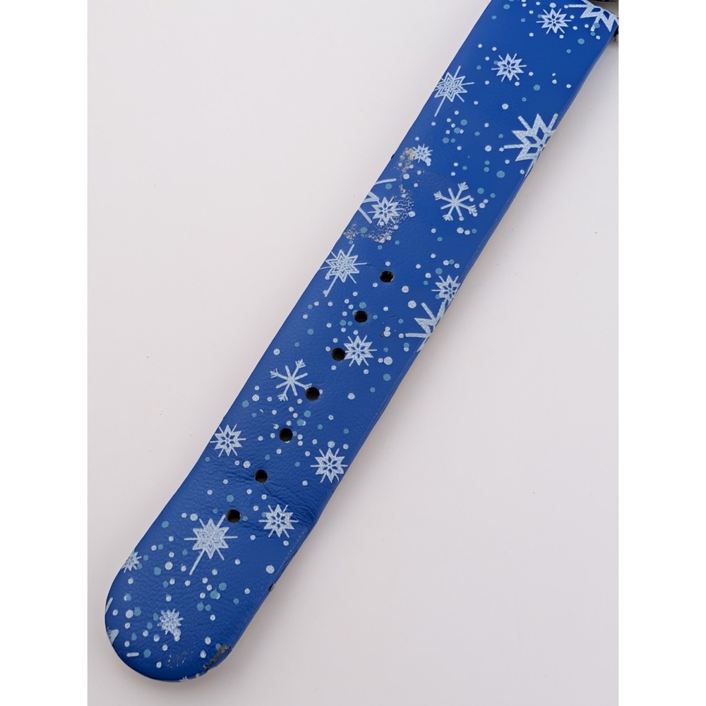 Avon 2010 Happy Holidays Snowflake Strap Watch 32mm Case Blue Band- New Battery - Picture 3 of 6